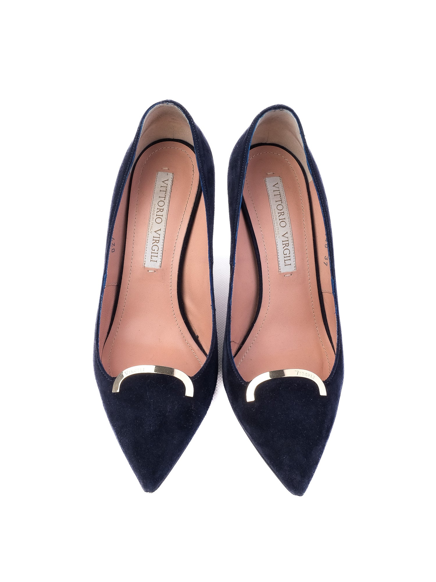 Excellent Vittorio Virgili Blue Leather High Heels Size 37