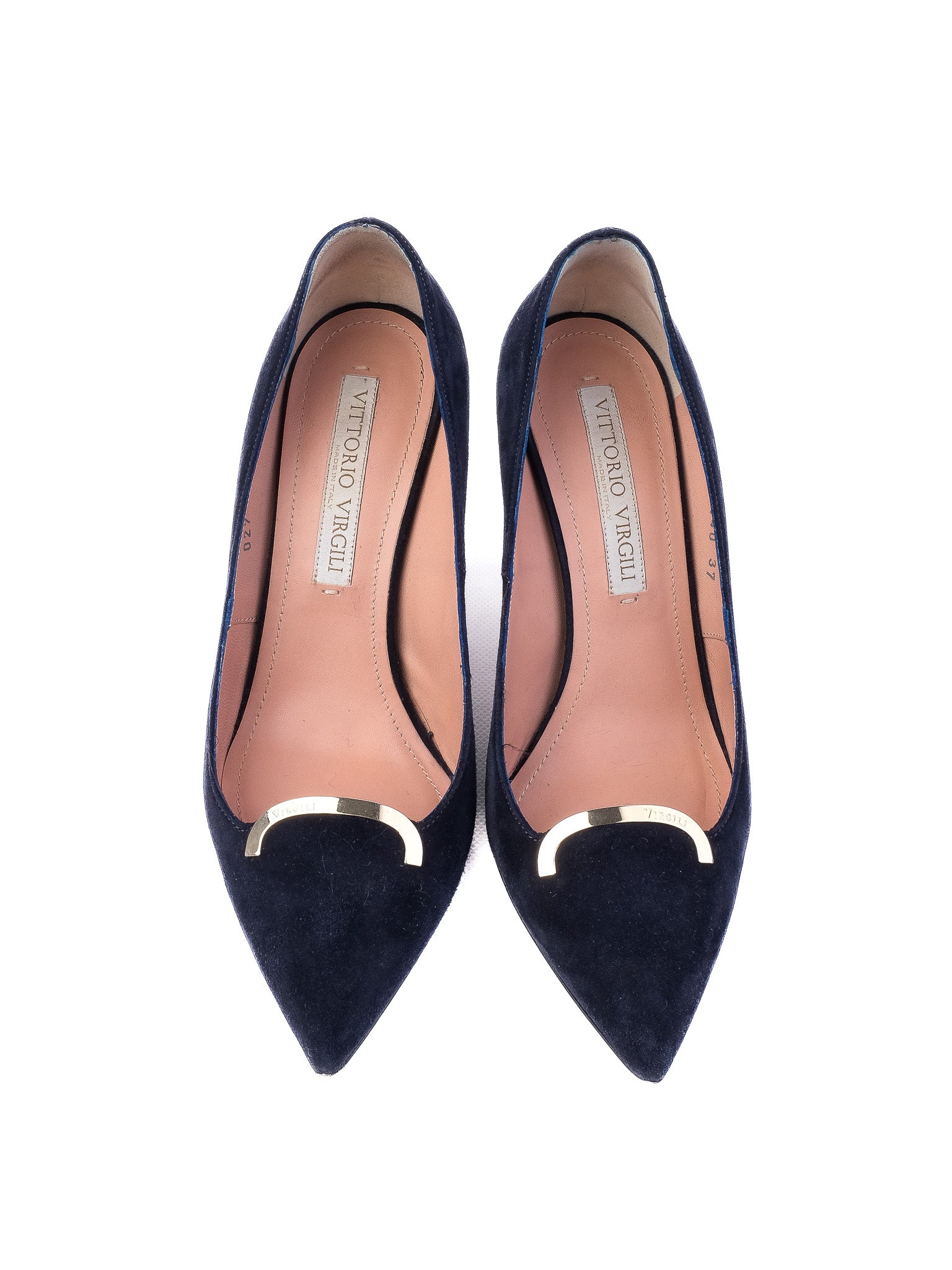 Excellent Vittorio Virgili Blue Leather High Heels Size 37