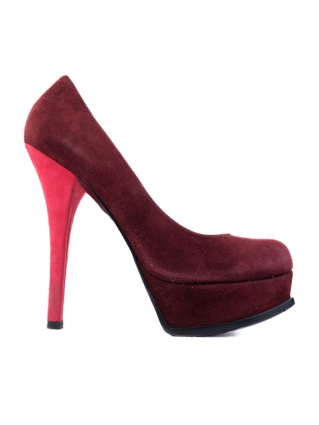 Excellent Prada Purple Suede High-Heel Platform Shoes Size 38.5