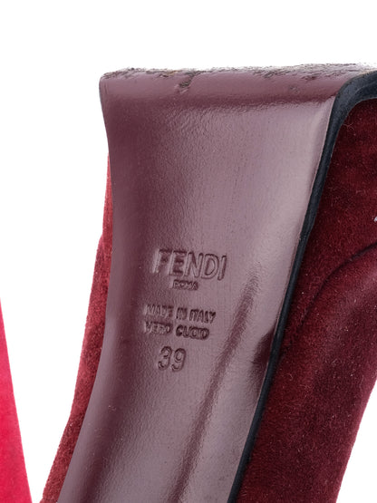 Excellent Prada Purple Suede High-Heel Platform Shoes Size 38.5