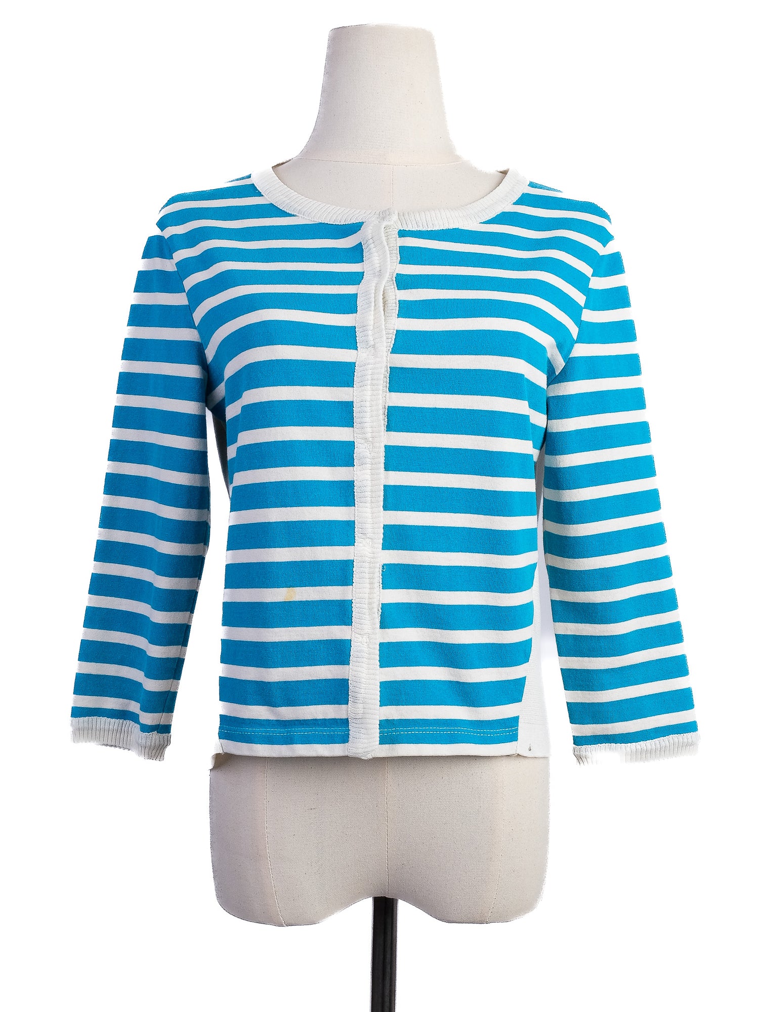 Excellent Antonio Marras Blue and White Striped Cardigan Size M