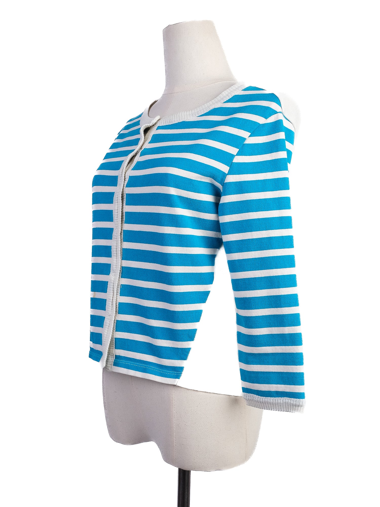 Excellent Antonio Marras Blue and White Striped Cardigan Size M