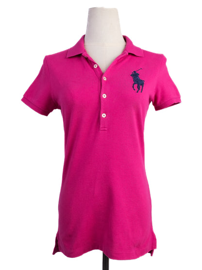 Excellent Ralph Lauren Fuchsia Pink Polo Shirt Size S Women