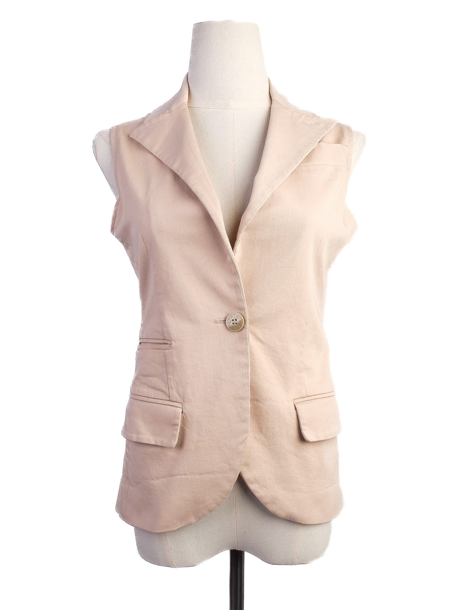 Excellent Patrizia Pepe White Cotton Vest Size S with Pockets