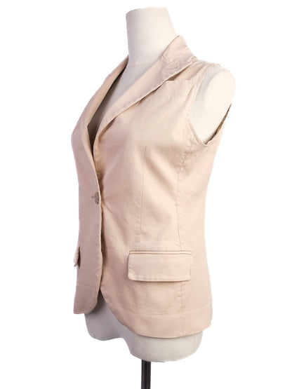 Excellent Patrizia Pepe White Cotton Vest Size S with Pockets