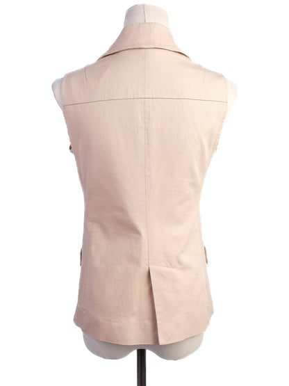 Excellent Patrizia Pepe White Cotton Vest Size S with Pockets