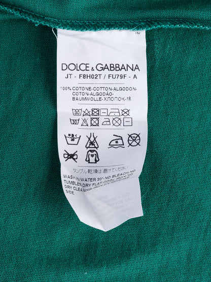 Excellent Dolce Gabbana Green Cotton Sleeveless Dress XXS