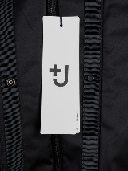 Excellent +J Black Puffer Jacket with Hood for Women - Polyester