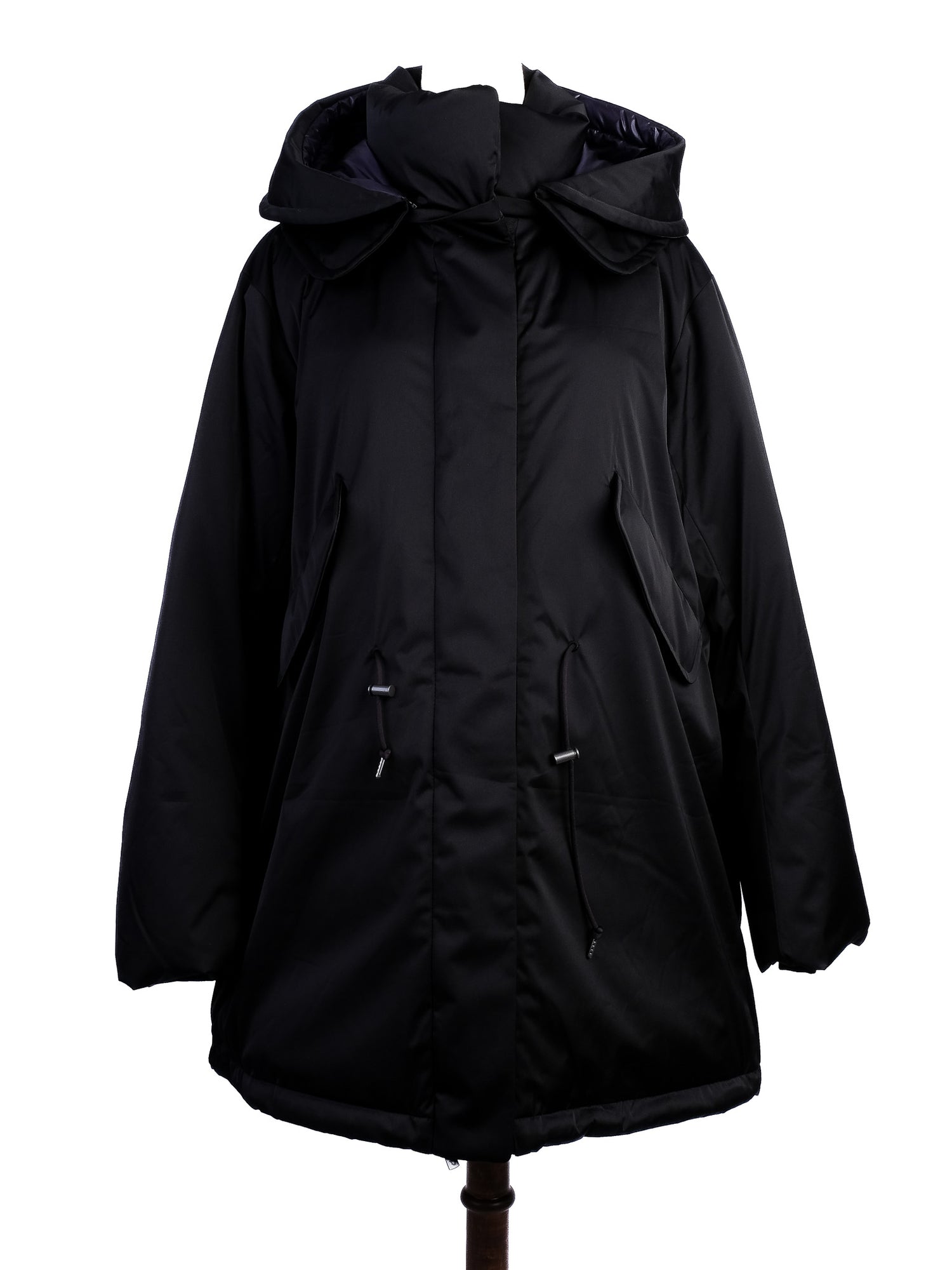 Excellent +J Black Puffer Jacket with Hood for Women - Polyester