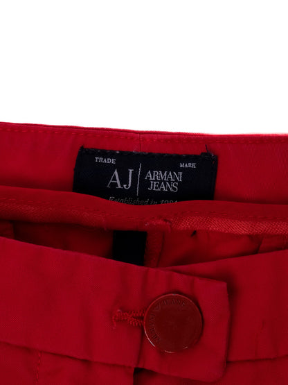 Excellent Armani Jeans Red Cotton Pants for Women