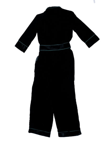 Excellent Iris&amp;Ink Green Polyester Robe M with Contrasting Trim