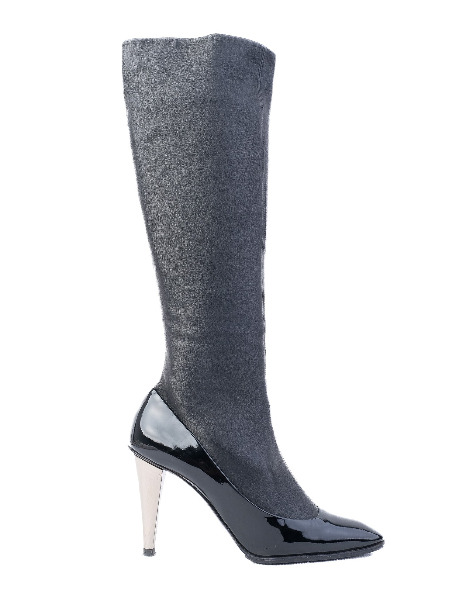 Excellent Giuseppe Zanotti Black Leather Knee-High Boots Size 36.5