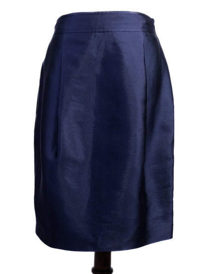Excellent Moschino Navy Blue Silk Two-Piece Outfit Size XS