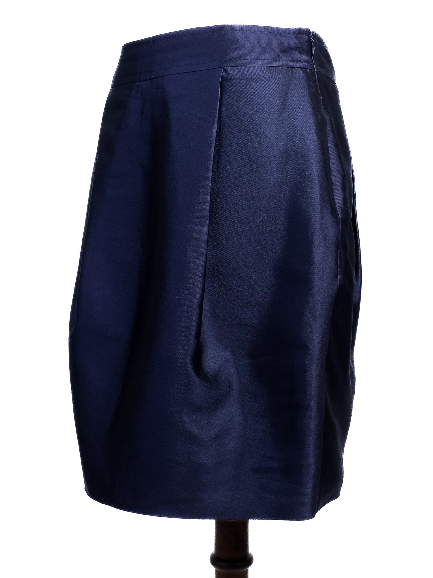 Excellent Moschino Navy Blue Silk Two-Piece Outfit Size XS