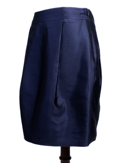 Excellent Moschino Navy Blue Silk Two-Piece Outfit Size XS