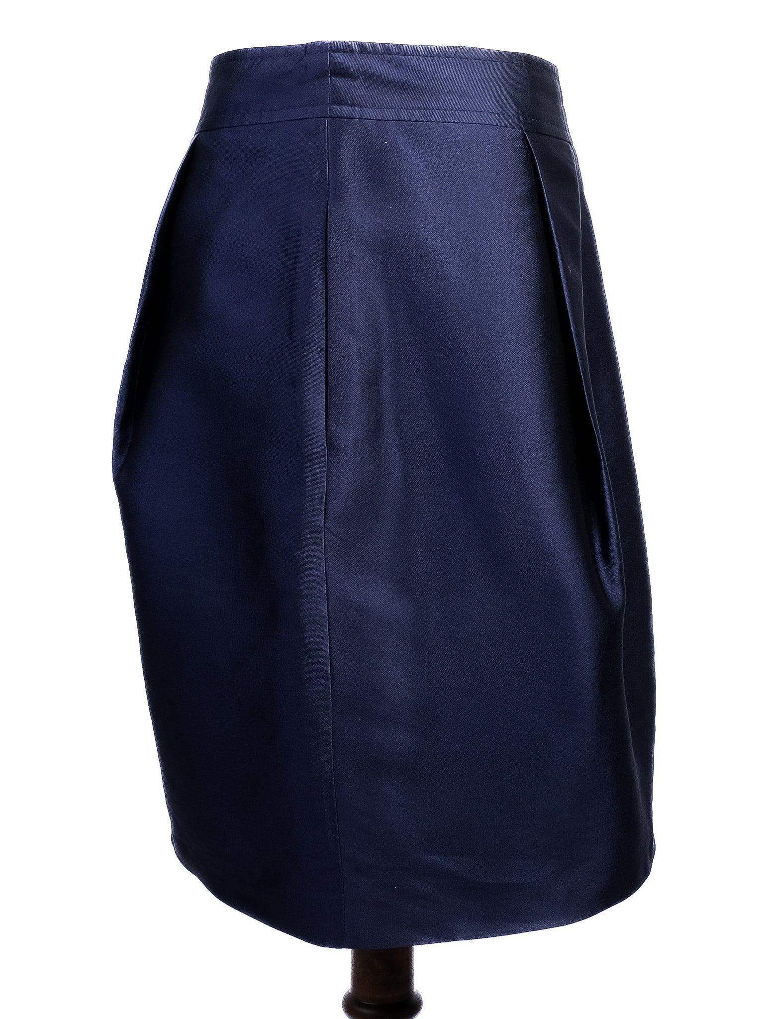 Excellent Moschino Navy Blue Silk Two-Piece Outfit Size XS