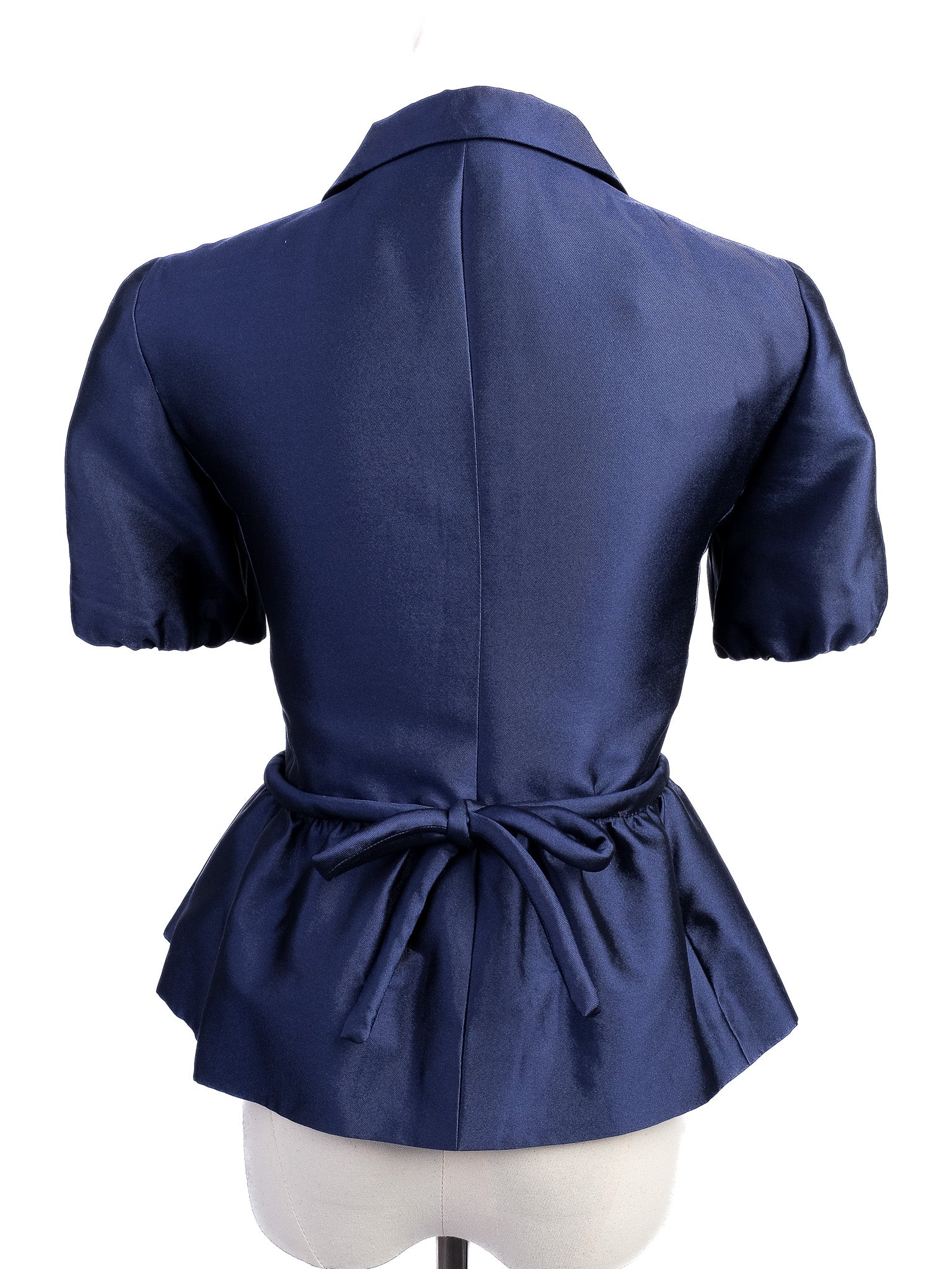Excellent Moschino Navy Blue Silk Two-Piece Outfit Size XS