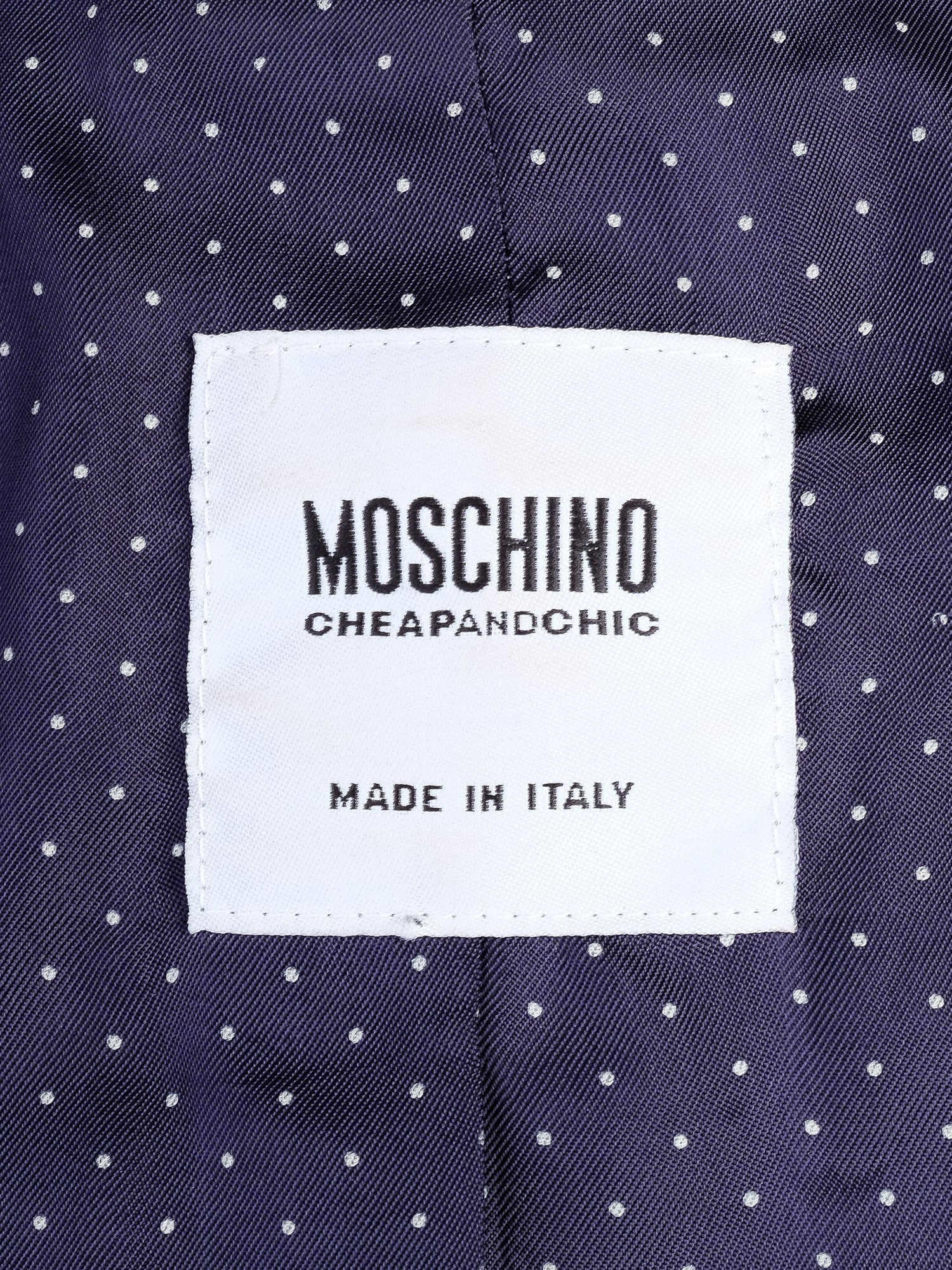 Excellent Moschino Navy Blue Silk Two-Piece Outfit Size XS