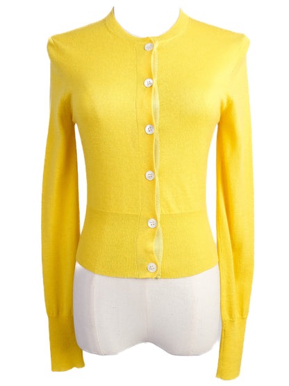 Excellent Paul Smith Yellow Silk Cardigan Women Size S