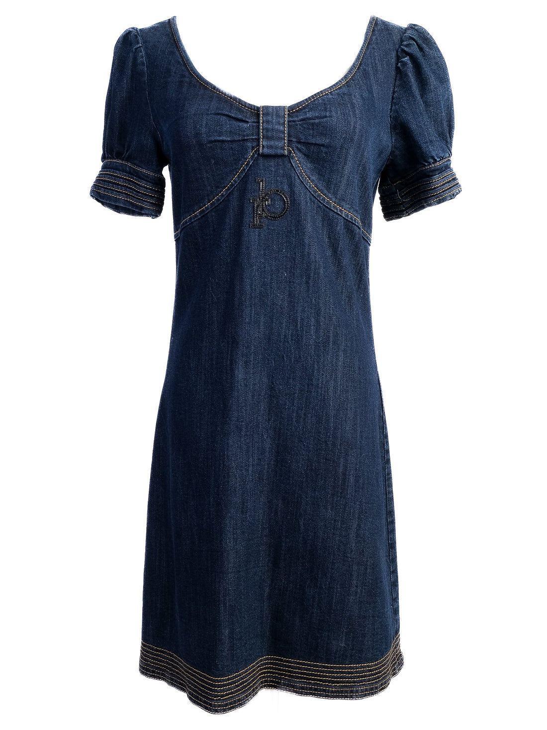 Excellent Roccobarocco Denim Dress Blue Cotton Size N/A