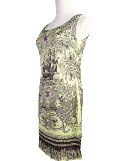 Excellent Alexander McQueen Sleeveless Dress Silk Combined Color