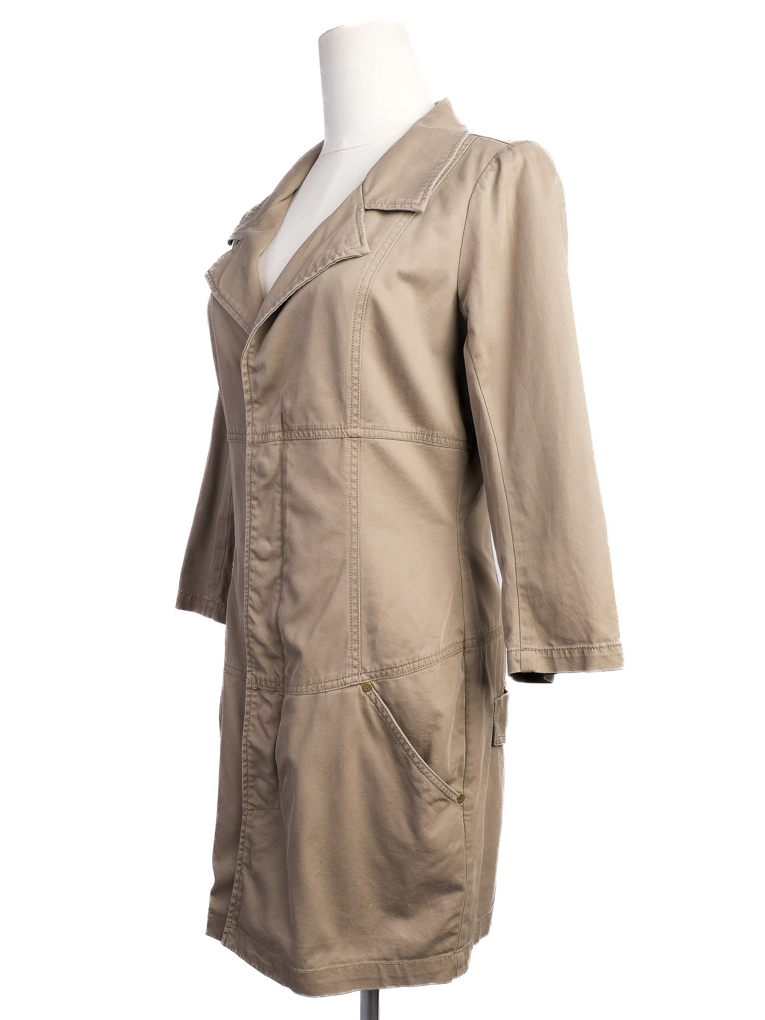 Excellent Diesel Gray Knee-Length Cotton Coat Size M