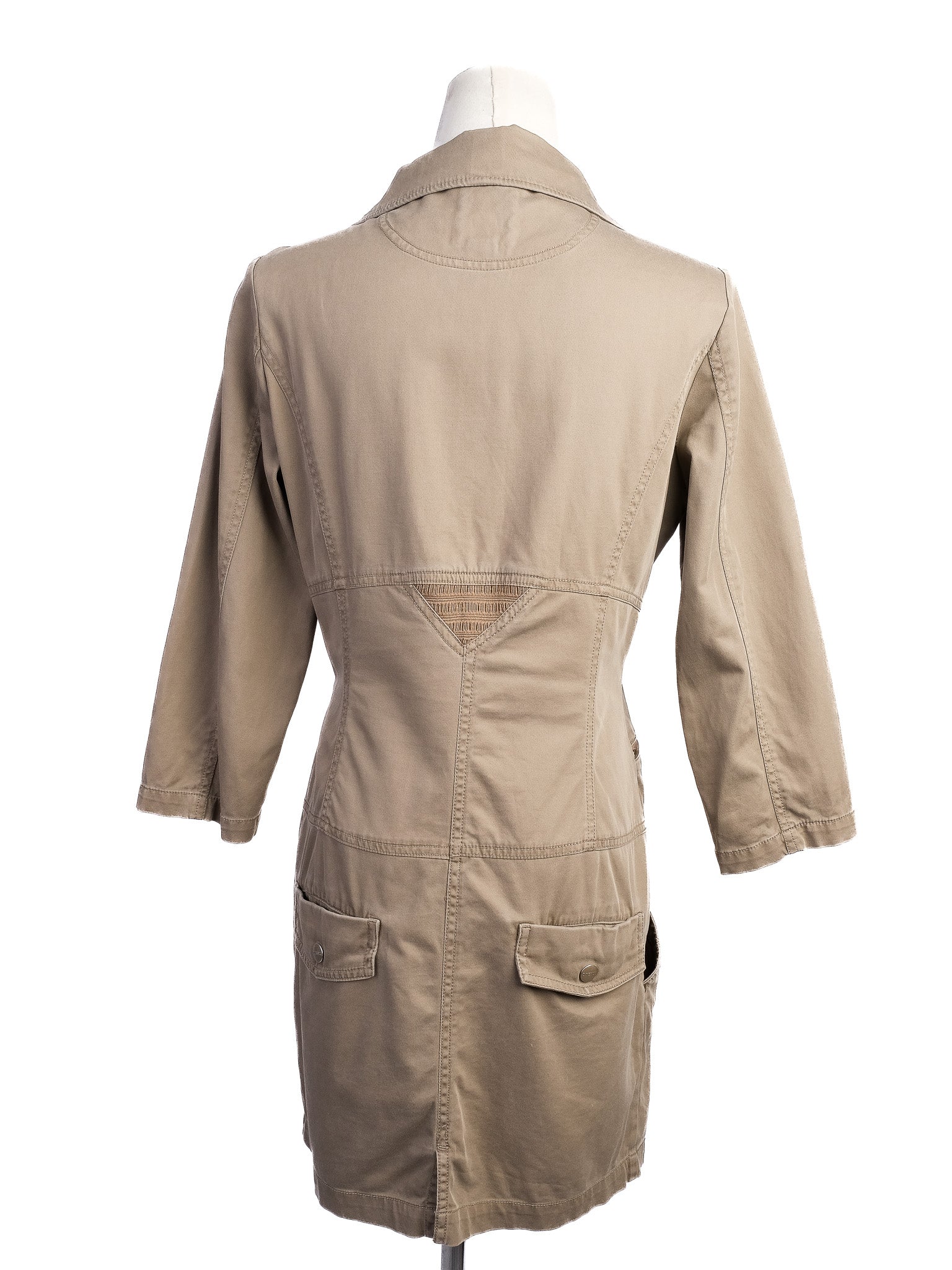 Excellent Diesel Gray Knee-Length Cotton Coat Size M