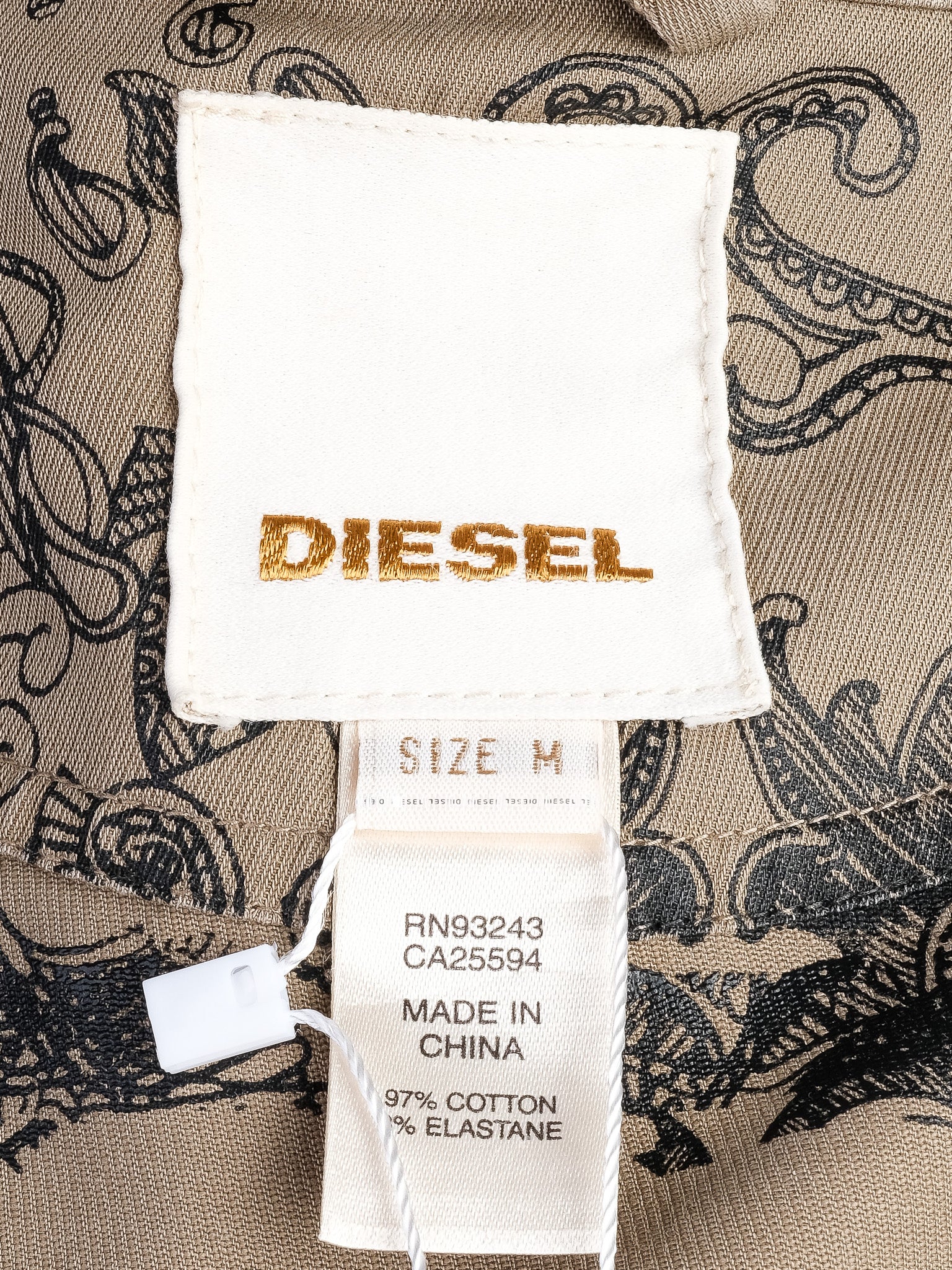 Excellent Diesel Gray Knee-Length Cotton Coat Size M