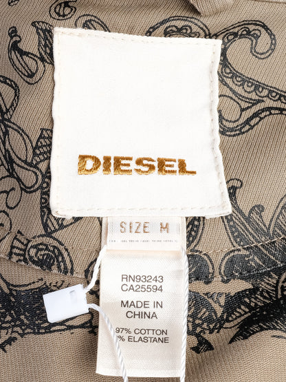 Excellent Diesel Gray Knee-Length Cotton Coat Size M