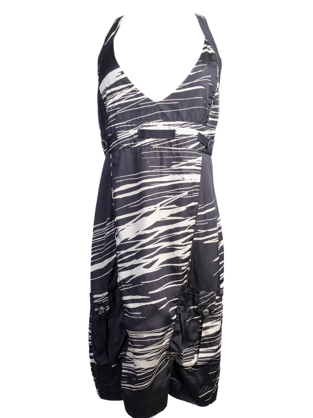 Excellent Diesel Halter Dress Black &amp; White Pattern Size M