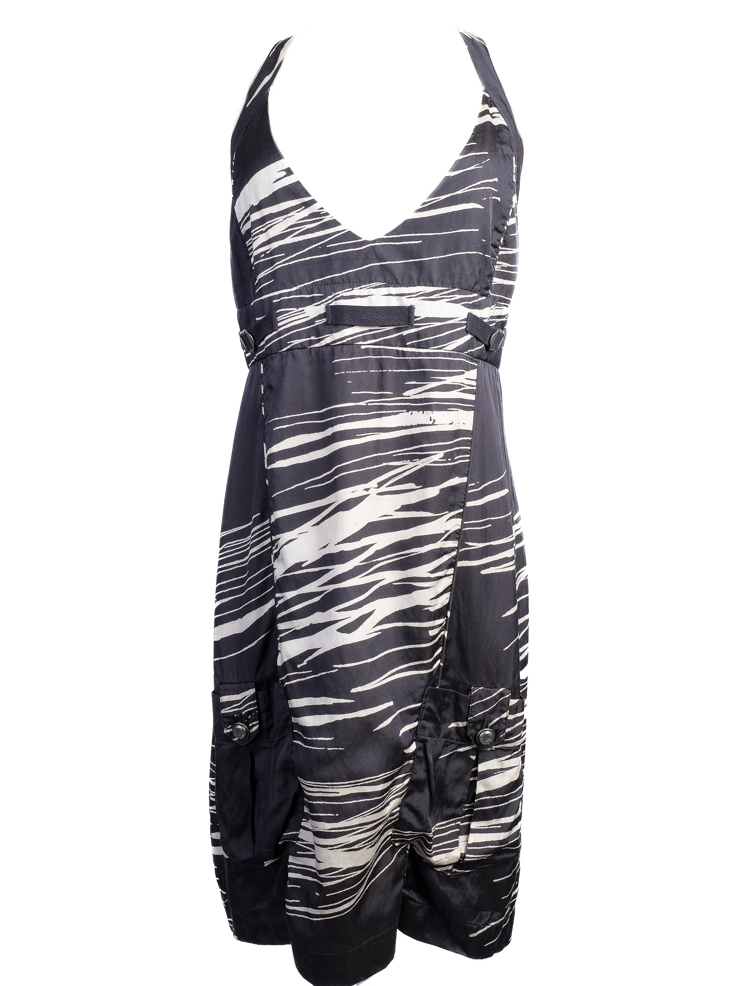 Excellent Diesel Halter Dress Black &amp; White Pattern Size M