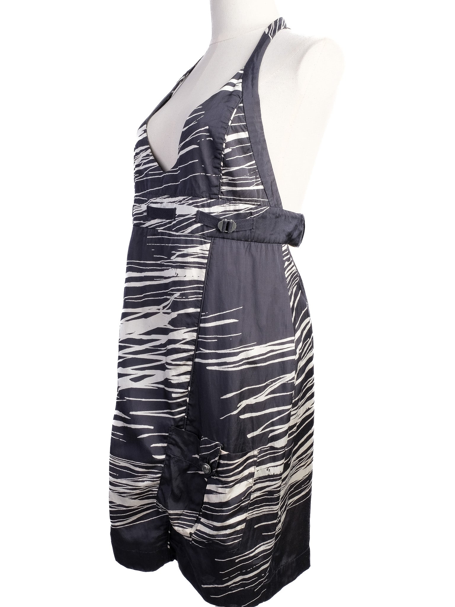Excellent Diesel Halter Dress Black &amp; White Pattern Size M