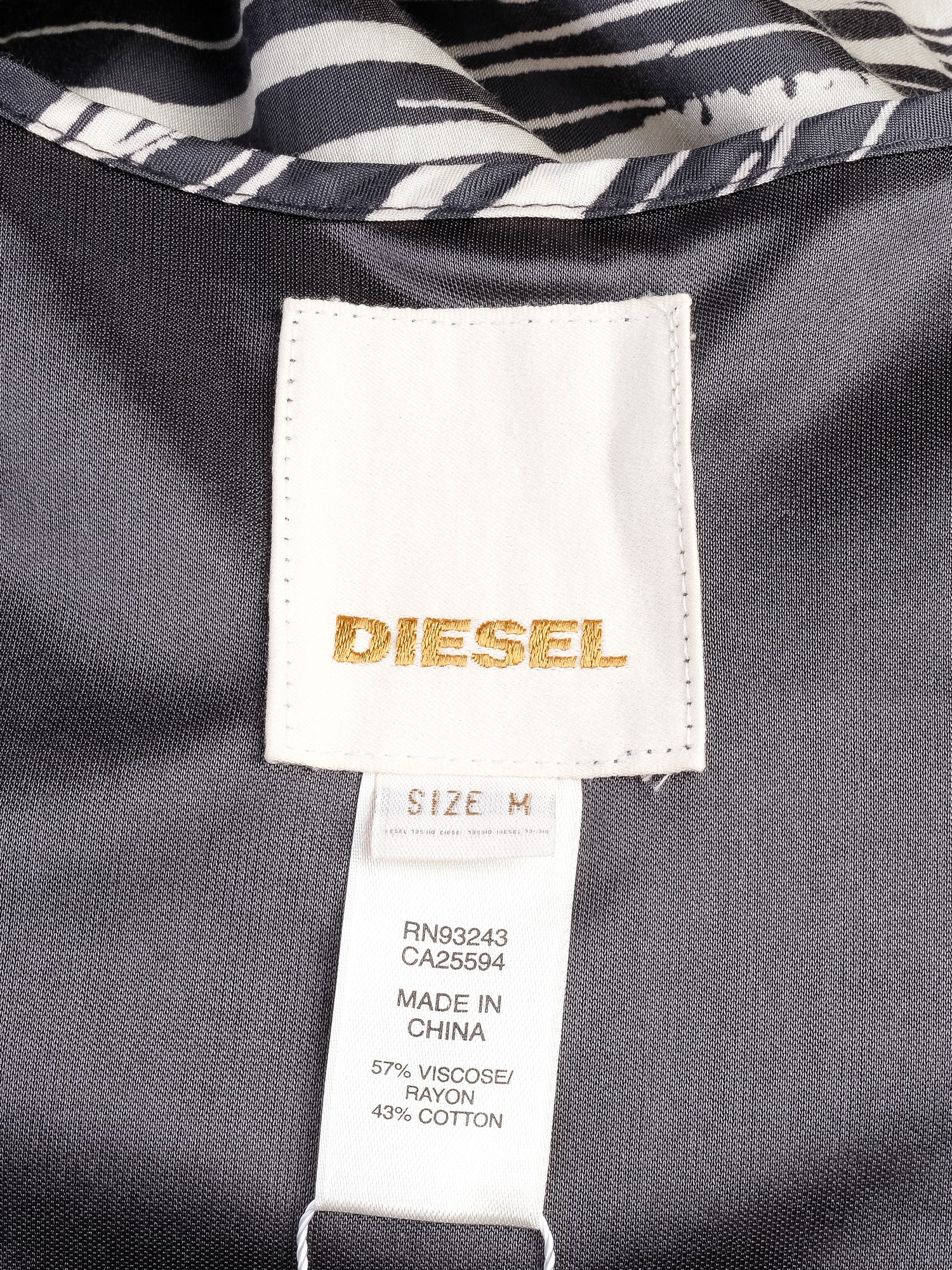 Excellent Diesel Halter Dress Black &amp; White Pattern Size M