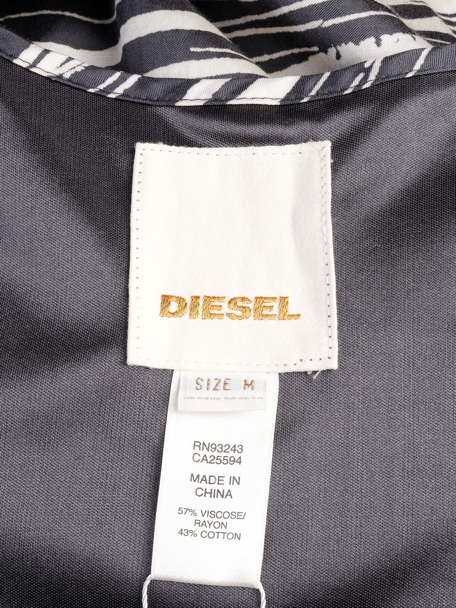 Excellent Diesel Halter Dress Black &amp; White Pattern Size M
