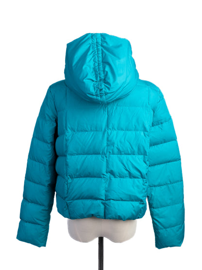 Excellent Pennyblack Teal Puffer Jacket Size S with Hood