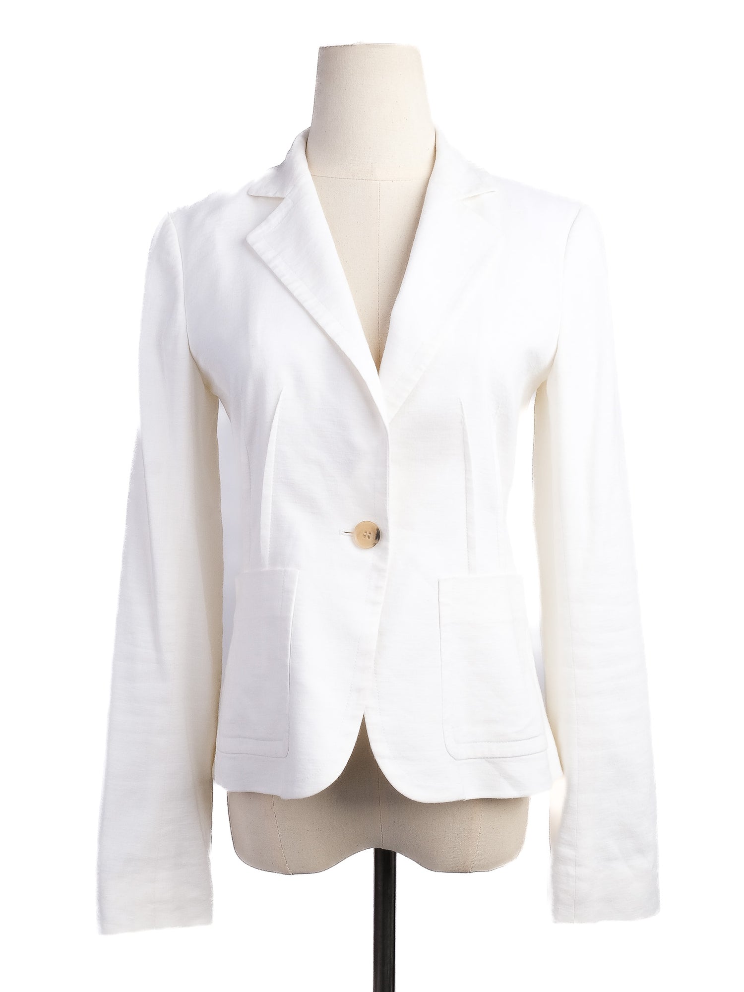 Excellent Theory White Blazer Size S 100% Viscose for Women