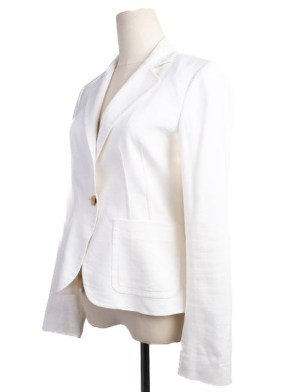 Excellent Theory White Blazer Size S 100% Viscose for Women