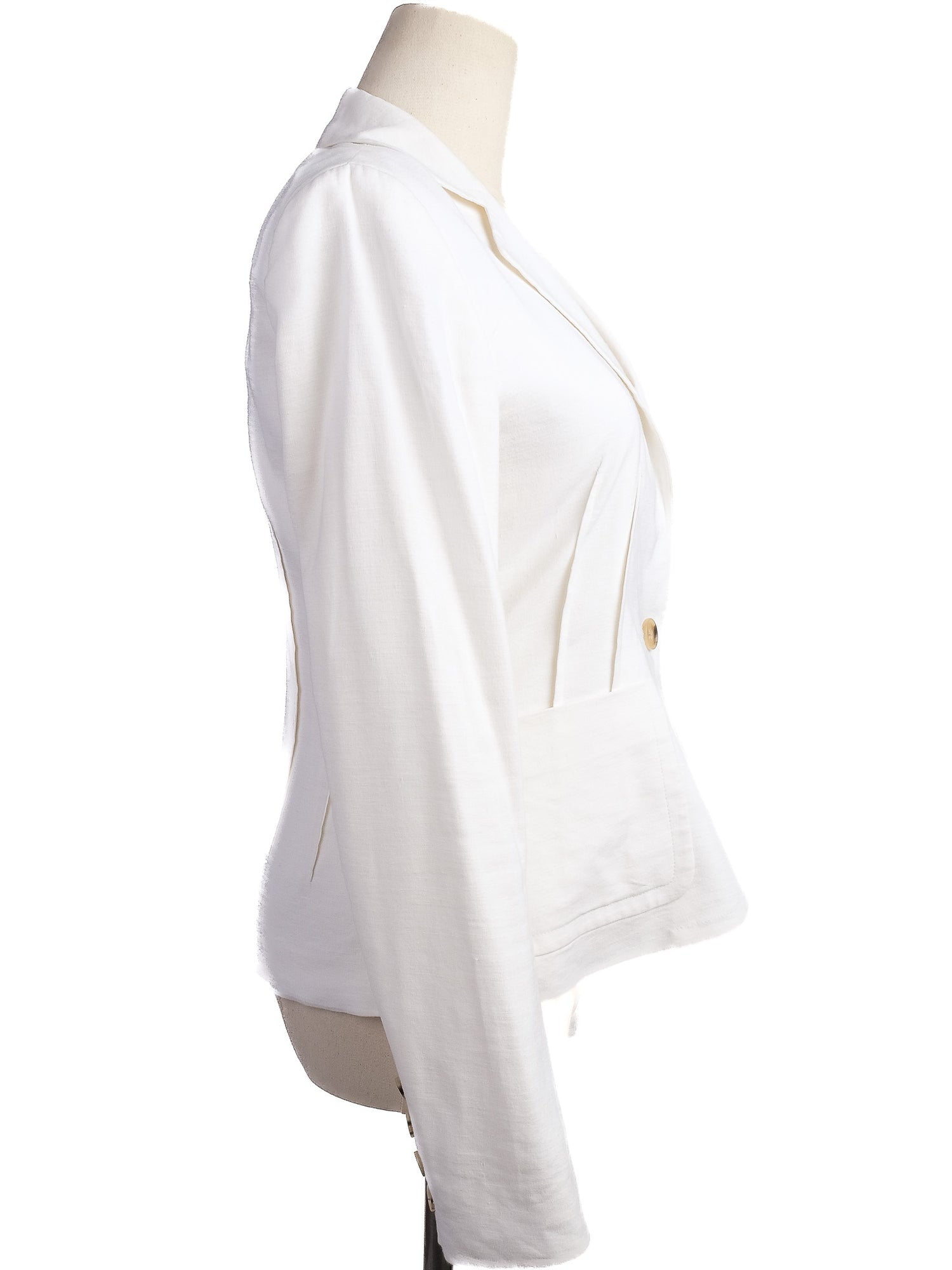 Excellent Theory White Blazer Size S 100% Viscose for Women