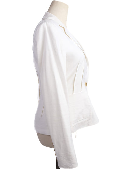 Excellent Theory White Blazer Size S 100% Viscose for Women