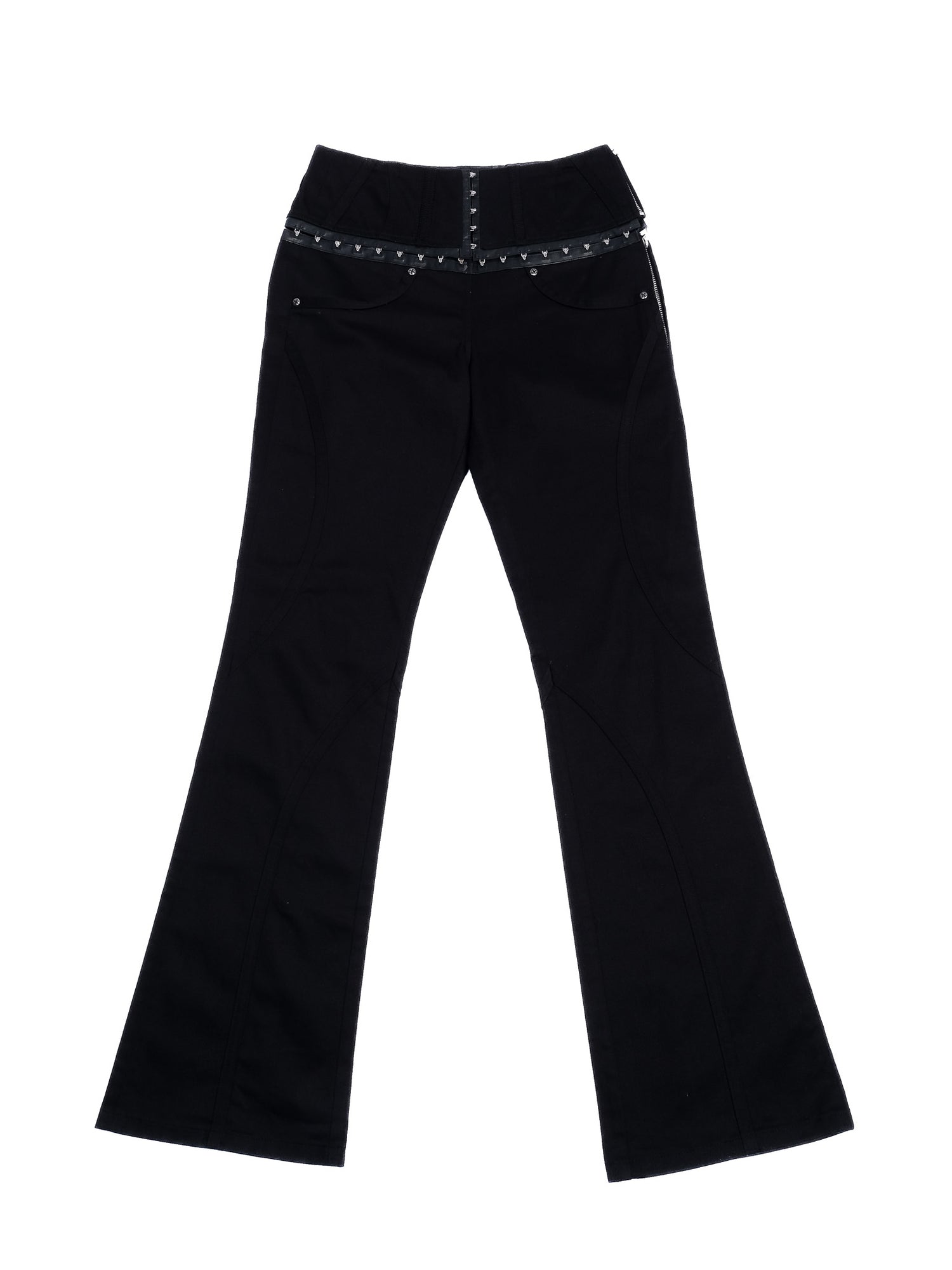 Excellent Exte Black Flared Pants with Decorative Elements WomenÕs Size