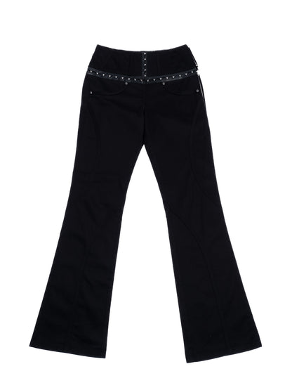 Excellent Exte Black Flared Pants with Decorative Elements WomenÕs Size