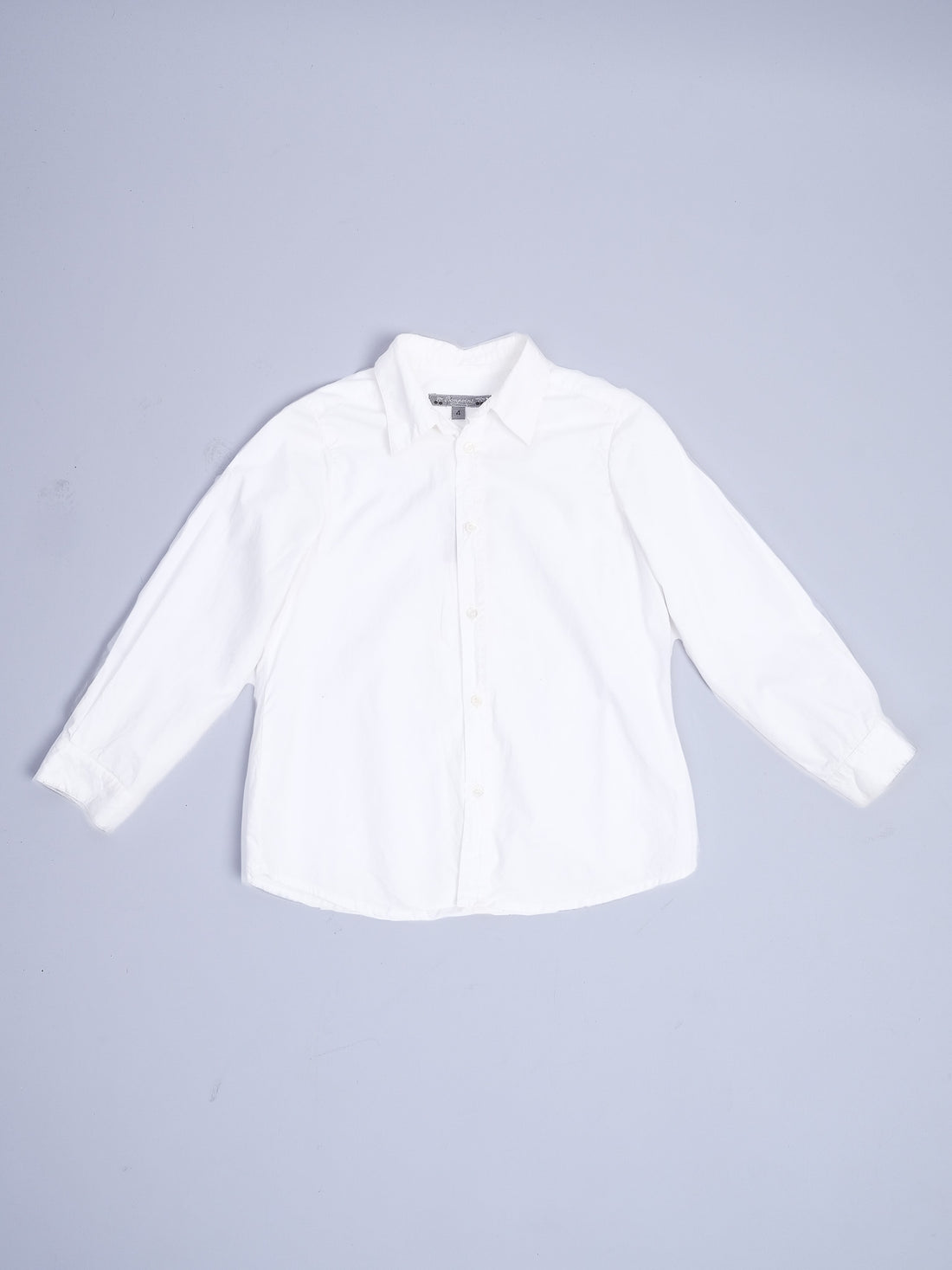 Excellent Bonpoint White Cotton Button-Up Shirt Size 4 for Kids