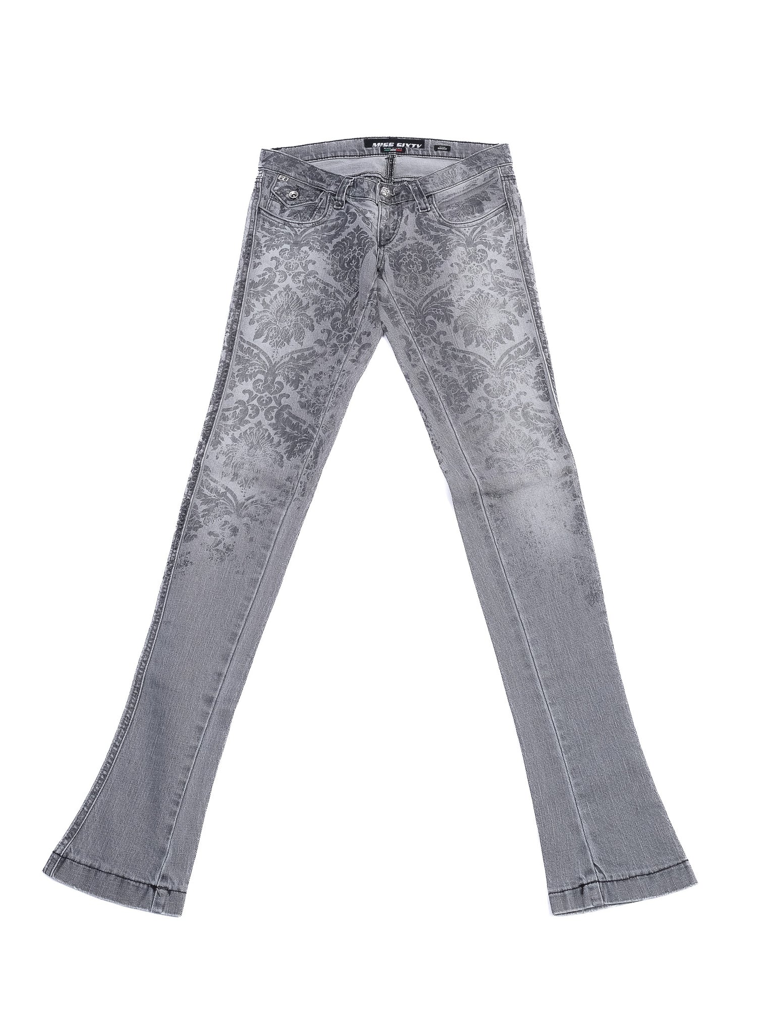 Excellent Miss Sixty Gray Denim Jeans Size S with Damask Pattern