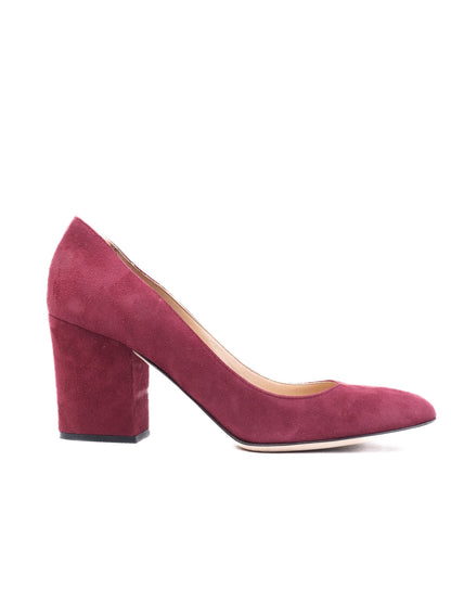 Excellent Sergio Rossi Maroon Suede High Heels Size 38.5