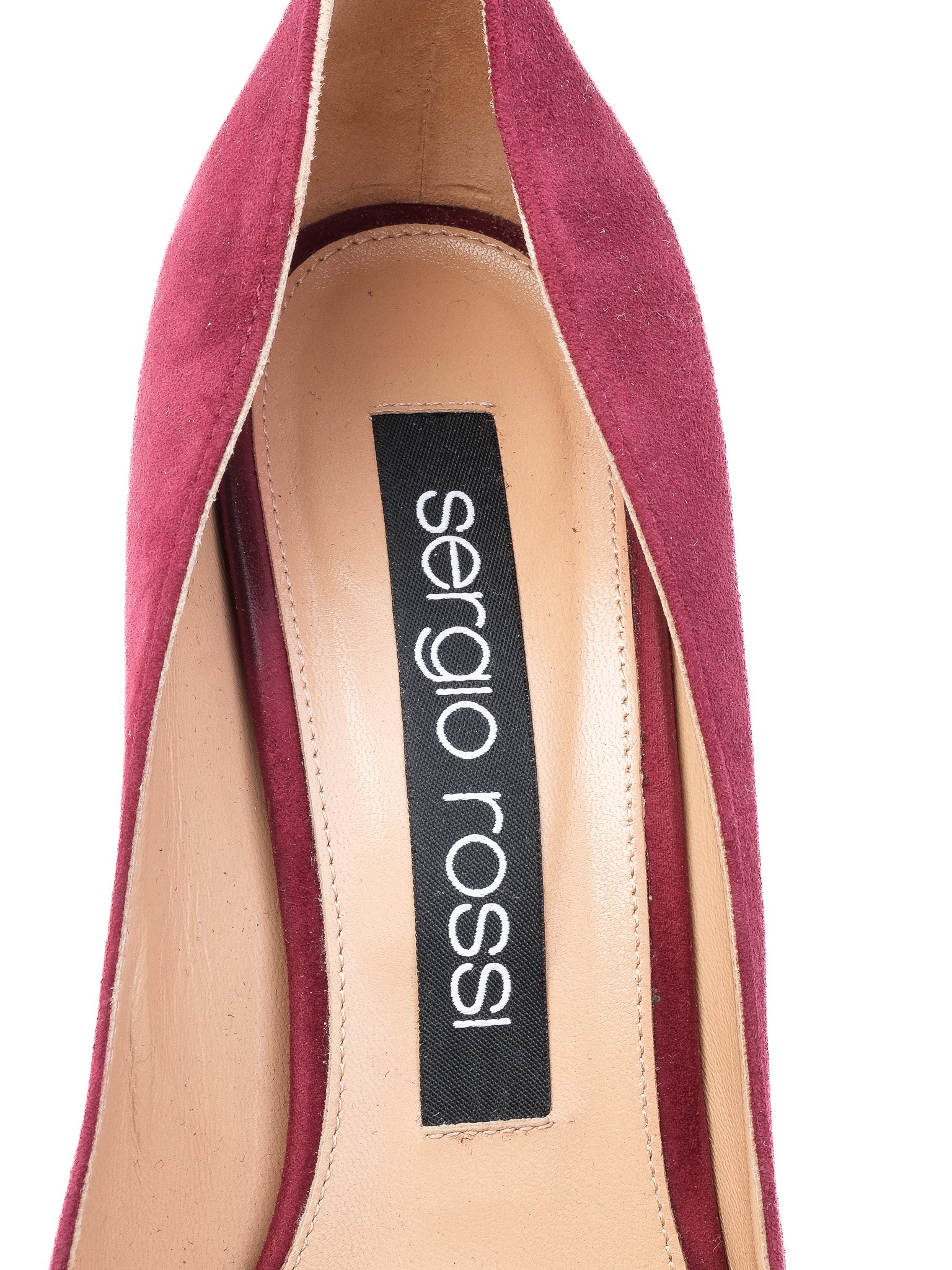 Excellent Sergio Rossi Maroon Suede High Heels Size 38.5