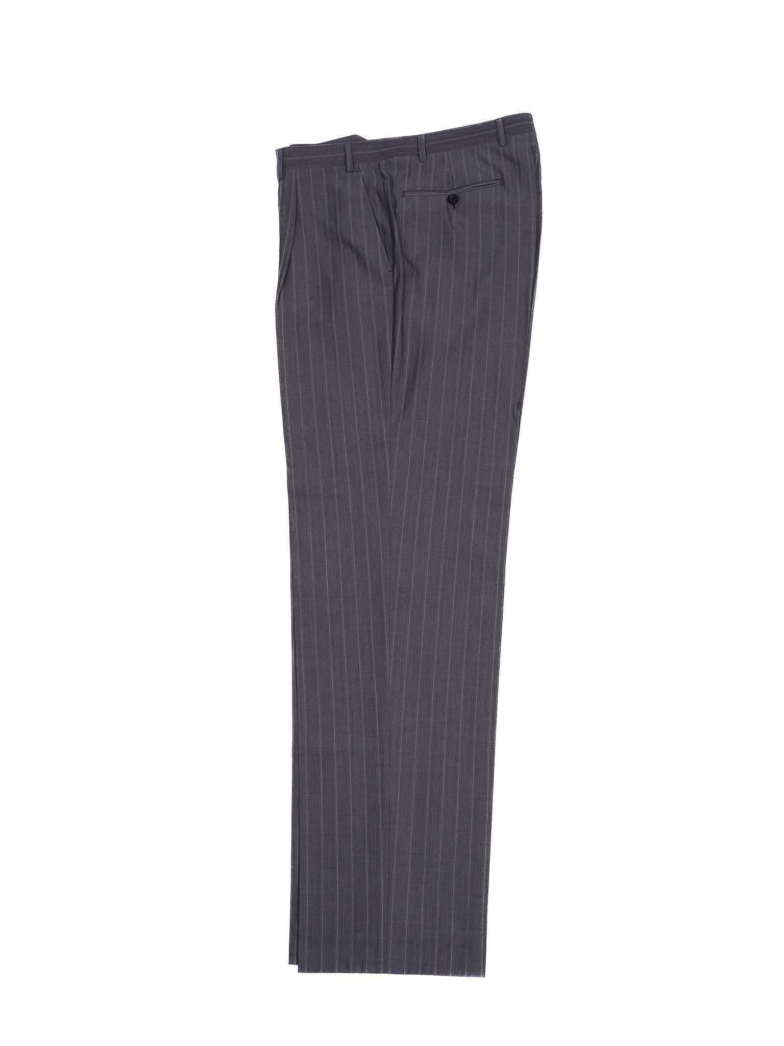 Excellent Canali Gray Pinstripe Suit Size L Cupro Fabric