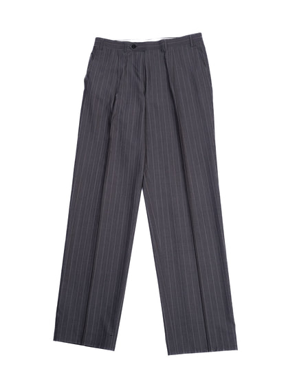 Excellent Canali Gray Pinstripe Suit Size L Cupro Fabric