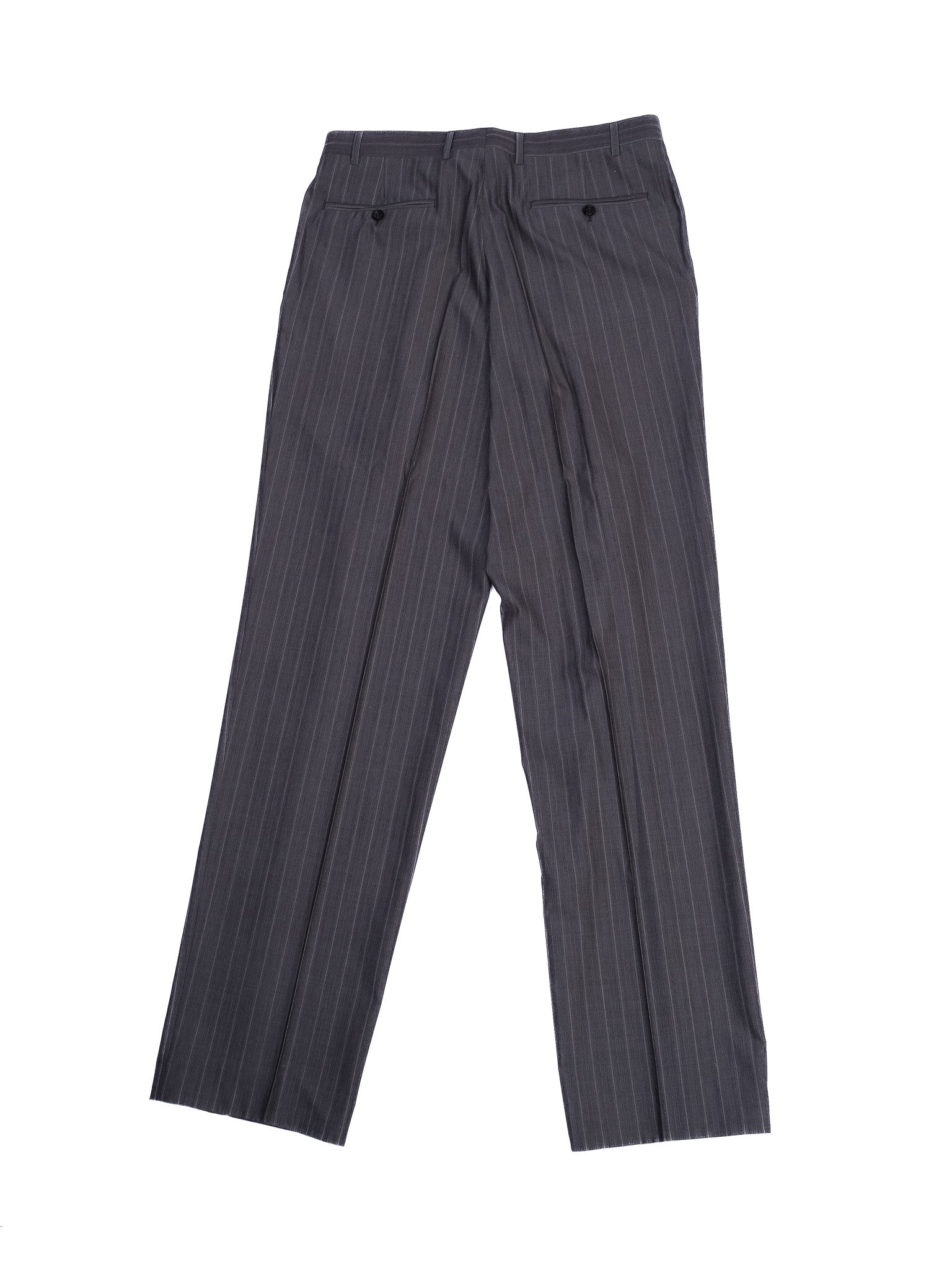 Excellent Canali Gray Pinstripe Suit Size L Cupro Fabric