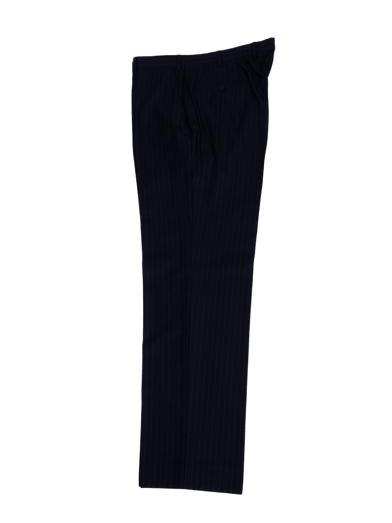 Excellent Ermenegildo Zegna Black Wool Pinstripe Suit XL