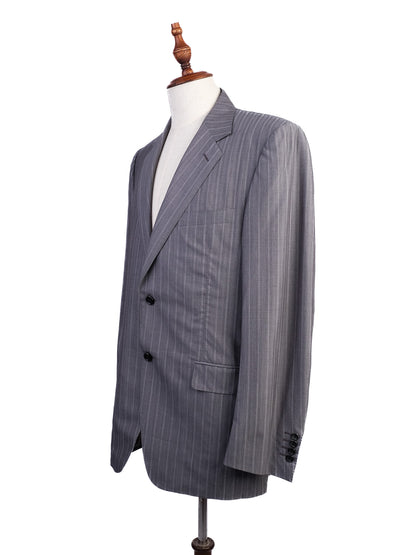 Excellent Canali Gray Pinstripe Suit Size L Cupro Fabric